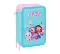 GABBY'S Dollhouse - Estuche Escolar con 37 Útiles Incluidos, Estuche Infantil, Estuche Niño, Ideal para Niños de 5 a 14 Años, Cómodo y Versátil, Calidad y Resistencia, 12.5x5.5x19.5 cm