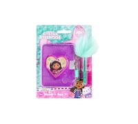 Gabby's Dollhouse - Juego de diario de peluche para niñas, cuaderno con candado y 2 llaves, incluye pluma esponjosa con pluma, diario y bolígrafo, set de regalo a partir de 3 años