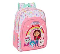 GABBY'S DOLLHOUSE - Mochila Escolar Infantil Animada, Mochila Niño, Mochila Infantil, Adaptable a Carro, Ideal para Niños en Edad Escolar, Cómoda y Versátil, Calidad y Resistencia, 26x11x34 cm