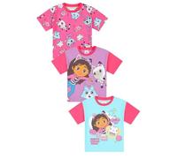 Gabby's Dollhouse Paquete de 3 camisetas para niñas y niños, rosa, 5-6 años