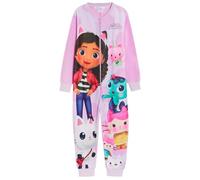 gabby's dollhouse Pijama tipo mameluco para niñas, todo en uno, pijama Gabby para niños, pijama de forro polar, ropa de descanso cálida, color morado, talla, rosa, 5-6 años