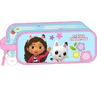 GABBY'S DOLLHOUSE - Portatodo Doble Niño, Estuche Infantil, Estuche Niño, Ideal para Niños en Edad Escolar, Cómodo y Versátil, Calidad y Resistencia, 21x6x8 cm, Color Azul claro