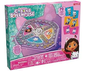 Gabby's Dollhouse Sorry Pop Up and Memo Juego de dos juegos clásicos en un juego, Sorry (Pachisi) con dados desplegables y 72 tarjetas de memoria con los populares personajes de Gabby, a partir de 4