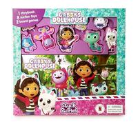 Gabby's Dollhouse Stuck on Stories - Activity Books for kids, 10-page storybook, 8 toy suction cups, a board game to enjoy