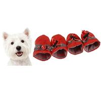 GabeFish - Calcetines impermeables antideslizantes para perro, con cordón ajustable, protectores de patas, para mascotas pequeñas y medianas