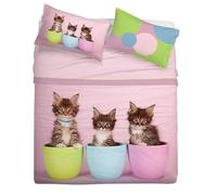GABEL Cats - Juego de Colcha de Matrimonio