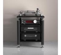 Gabinete Audio HiFi, Soporte Gabinete De Audio HiFi, Estante Audios, Estante Reproductor Estéreo con Pies Amortiguadores for Sala Estar Y Dormitorio(Black A,78cm/30in)