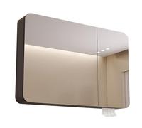 Gabinete con espejo de baño, gabinete de medicina con espejo de baño con 3 puertas con luces LED hecho para empotrar o montaje en superficie (color: gris tamaño A: 60 x 70 x 13 cm)