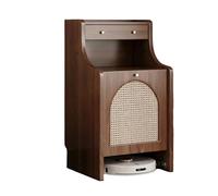 Gabinete Con Soporte For Aspiradora Robot, Barredora De Piso Inteligente, Estante De Almacenamiento Oculto, Mesa Auxiliar De Varios Niveles For Sala De Estar, Comedor, Cocina, Oficina En Casa(Brown)