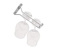 Gabinete cromado y soporte para copas de vino, estante flotante, perfil bajo (10", 25,4 cm)
