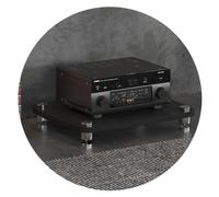 Gabinete de 4 capas HIFI o rack para dispositivos de transmisión y contenidos - Shock-abs pies negro 60 x 48 x 10 cm - t para cine en casa y configuración