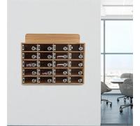 Gabinete de almacenamiento acrílico montado en la pared para teléfonos móviles con cerradura y llave, 60 puertas de bolsillo para oficina o aula, diseño de madera duradera, solución que ahorra espacio