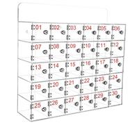 Gabinete de almacenamiento acrílico para teléfono montado en la pared con cerradura de 30 compartimentos para llaves para oficina y sala de reuniones, dispositivo móvil seguro y elegante