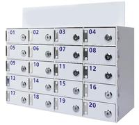 Gabinete de almacenamiento acrílico para teléfono montado en la pared con cerradura y llaves para oficina, aula, gimnasio, soporte seguro para dispositivos móviles, solución que ahorra espacio