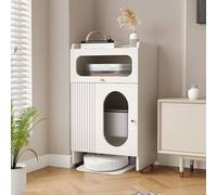 Gabinete De Almacenamiento Al Vacío con Ruedas, Puerta Vidrio Templado, Mesa Auxiliar Oculta Sala Estar, Organizador Cocina para El Hogar, Oficina, Muebles Que Ahorran Espacio(White Double-Door)