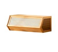 Gabinete de almacenamiento apilable de bambú vintage, mesita de noche multifuncional con puertas reversibles, cómodas y cajones para dormitorio, sala de estar, pasillo, color marrón té, 70 cm