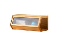 Gabinete de almacenamiento apilable de bambú vintage, mesita de noche multifuncional con puertas reversibles, cómodas y cajones para dormitorio, sala de estar, pasillo, color marrón té, 70 cm