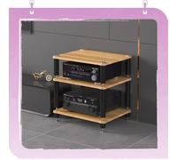 Gabinete de almacenamiento AV, estante HiFi para amplificador y equipo de audio, soporte abierto para configuración moderna de audio y video