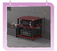 Gabinete de almacenamiento AV, estante HiFi para amplificador y equipo de audio, soporte abierto para configuración moderna de audio y video