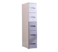 Gabinete de almacenamiento con cajones de 20 cm de ancho para baño y cocina, diseño estrecho de 4 capas, color blanco y gris, solución de ahorro de espacio y organización