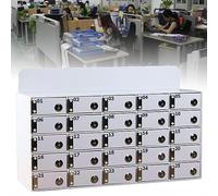 Gabinete de almacenamiento con cerradura para teléfono móvil, acrílico con 20/25/30/40/50 compartimentos, armario de pared para empleados, solución de almacenamiento de teléfono móvil de 30 rejillas