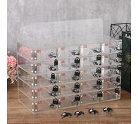 Gabinete de almacenamiento de acrílico con cerradura para teléfono móvil con 60 ranuras, sala de reuniones segura con llaves para aulas y oficinas, ideal para la gestión de teléfonos celulares