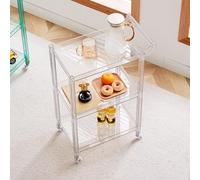 Gabinete De Almacenamiento De Acrílico Transparente: Carrito De Almacenamiento Móvil Para El Hogar, Estante De Cocina De Tres Niveles, Carrito Para Refrigerios Para Sala De Estar Para Almacenamiento O