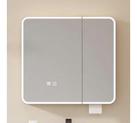 Gabinete de almacenamiento de baño con luz LED ajustable de espejo, diseño antivaho, elegante botiquín para espacio de tocador organizado