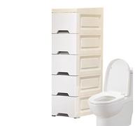 Gabinete de almacenamiento de baño, estantes organizadores verticales para baño y cocina para un almacenamiento eficiente, diseño de cajones de 5 niveles con ruedas móviles para el hogar, hotel