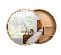 Gabinete de almacenamiento de baño montado en la pared con espejo y estantes, ahorro de espacio sobre el inodoro, botiquín de madera para decoración multiusos y elegante para el hogar