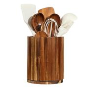 Gabinete De Almacenamiento De Cocina, Abertura Ancha, 18.5x15 Cm, Rejilla De Cubiertas De Encimera, Soporte Para Utensilios Giratorios, Textura De Madera, Para Restaurante, Cuchara, Horquillas, Cubier