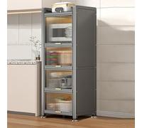 Gabinete de almacenamiento de electrodomésticos de cocina White Pantry nizer with Transparent DropDown Puertas Baker's Rack SpaceSaving Estante de cocina (40 x 122 x 36 cm)
