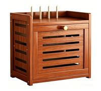 Gabinete de Almacenamiento de Enrutador WiFi de Doble Capa, Regletas y Cables, Perfecto for la Gestión de Cables del Dormitorio y la Sala de Estar(Brown,15.9x7.9x11in)