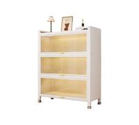 Gabinete de Almacenamiento de Gran Capacidad, Mueble de Acero al Carbono con cajones, Puertas Ocultas Que se abren hacia adentro y Patas Ajustables, Ideal for Salas(Color2,50x32x115cm)