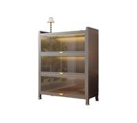 Gabinete de Almacenamiento de Gran Capacidad, Mueble de Acero al Carbono con cajones, Puertas Ocultas Que se abren hacia adentro y Patas Ajustables, Ideal for Salas(Color1,50x32x115cm)