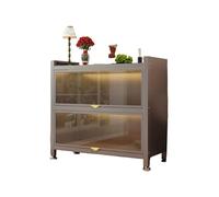 Gabinete de Almacenamiento de Gran Capacidad, Mueble de Acero al Carbono con cajones, Puertas Ocultas Que se abren hacia adentro y Patas Ajustables, Ideal for Salas(Color1,50x32x80cm)