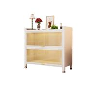 Gabinete de Almacenamiento de Gran Capacidad, Mueble de Acero al Carbono con cajones, Puertas Ocultas Que se abren hacia adentro y Patas Ajustables, Ideal for Salas(Color2,50x32x80cm)