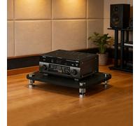 Gabinete de Almacenamiento de Medios, Soporte de Medios de Audio y Video, Estante de Componentes AV y HiFi, Estante AV for Reuniones, Sala de Estar, Sala de Grabación(Negro,1 Tier)