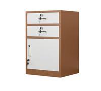 Gabinete de almacenamiento de metal marrón con cajones con cerradura y 4 cajones, estantes ajustables, seguro para oficina en casa, solución de archivo moderna para uso en la oficina