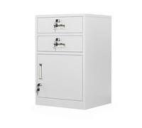 Gabinete de almacenamiento de oficina de metal ajustable con 4 cajones con cerradura, organizador de documentos móvil para oficina en casa, solución de archivo en blanco y negro, diseño de ahorro de