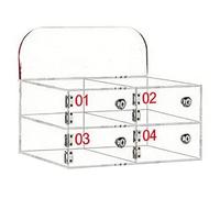 Gabinete de Almacenamiento de teléfono acrílico con Cerradura, Soporte para teléfono Celular montado en la Pared o de Escritorio Caja de Seguridad Transparente para 4 teléfonos, para empleados