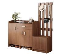 Gabinete de almacenamiento de zapatos con estantes ajustables, gabinete organizador de zapatos moderno con perchero, organizador de zapatos con banco para zapatos, ahorro de espacio, para armario de e