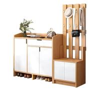 Gabinete de almacenamiento de zapatos con estantes ajustables, gabinete organizador de zapatos moderno con perchero, organizador de zapatos con banco para zapatos, ahorro de espacio, para armario de e
