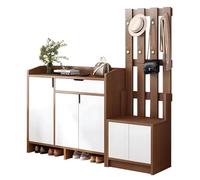Gabinete de almacenamiento de zapatos con estantes ajustables, gabinete organizador de zapatos moderno con perchero, organizador de zapatos con banco para zapatos, ahorro de espacio, para armario de e