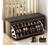 Gabinete de almacenamiento delgado de madera con cajón oculto y estantes - Elegante zapatero que ahorra espacio para entrada, pasillo y sala de estar - Nizer de zapatos para espacios pequeños