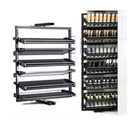 Gabinete de almacenamiento delgado para zapatos, aparador alto de ratán y zapatero de metal giratorio de 360°, organizador de pasillo estrecho para espacios pequeños, armario elegante para