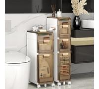 Gabinete de almacenamiento estrecho de 3/4/5 niveles, cajón de plástico, moderno y pequeño mueble de baño, soporte de papel higiénico independiente, organizador multifuncional para cocina, dormitorio