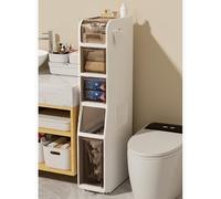 Gabinete de almacenamiento estrecho para baño y cocina que ahorra espacio (17,5 x 38,5 x 64 cm), elegante, multifuncional, duradero y compacto