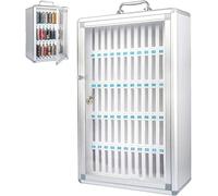 Gabinete de almacenamiento for teléfono celular, casillero for teléfono con cerradura y puerta transparente, asa portátil, organizador de teléfono de escritorio for aula, oficina, reuniones(36 Slote)