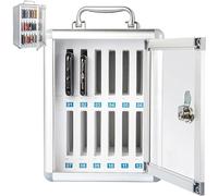 Gabinete de almacenamiento for teléfono celular, casillero for teléfono con cerradura y puerta transparente, asa portátil, organizador de teléfono de escritorio for aula, oficina, reuniones(12 Slote)